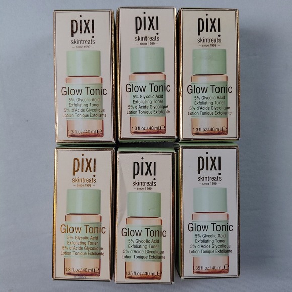 Pixi Other - 6X Pixi Skintreats Glow Tonic Exfoliating Toner 5% Glycolic Acid 1.35 Oz 40 ml
